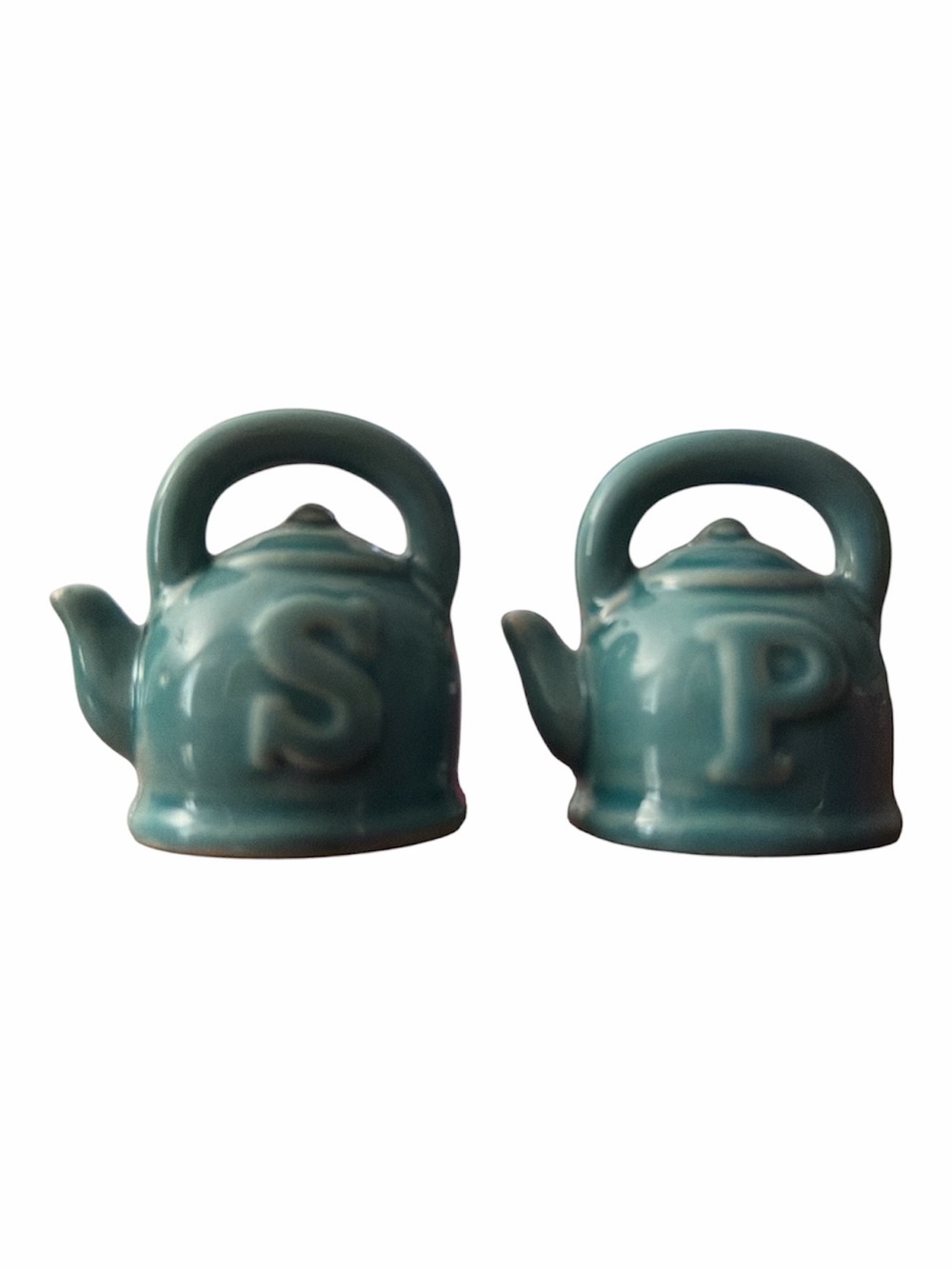 Teapot Salt and Pepper Shakers in Turquoise